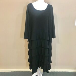 SPENSE WOMAN 3X black tiered EUC dress